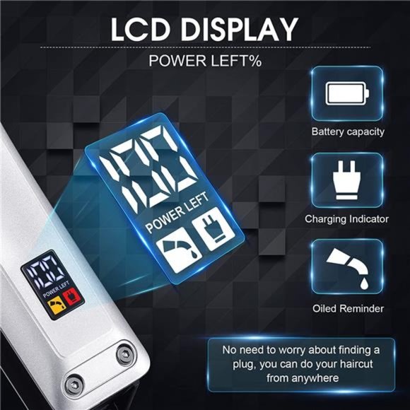 Hair Clippers for Men, Cordless Barber Clippers Professional Hair Cutting Kit - Picture 5 of 6